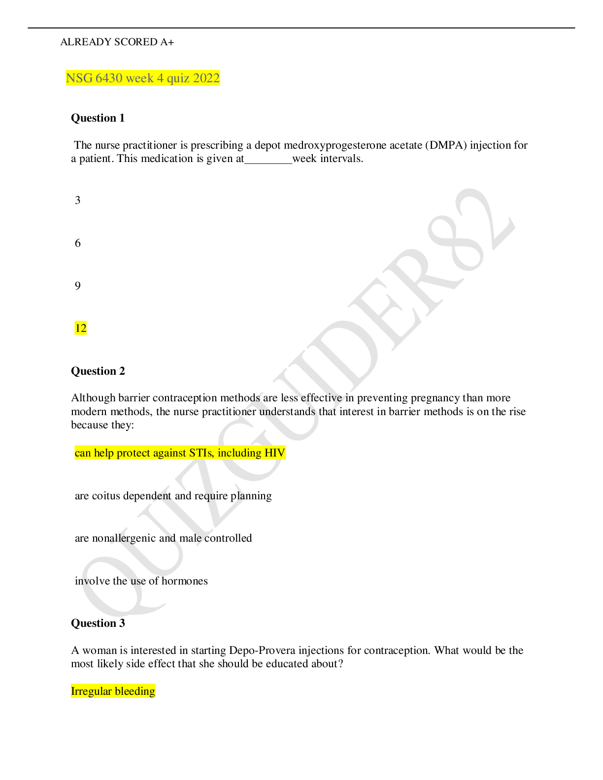 Preview image for NSG 6430-WEEK 4 KNOWLEDGE CHECK 2 QUIZ (LATEST 2022-2023). SOUTH UNIVERSITY - ALREADY SCORED AN A+ (1)